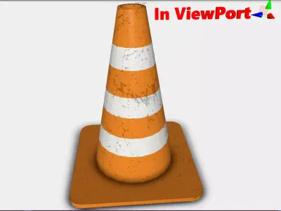 Traffic cone - PBR   Low-poly 3D model