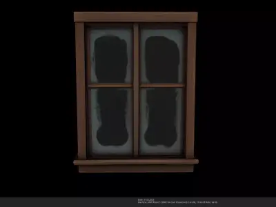 Stylized Medieval Window - AI Low-poly 3D model