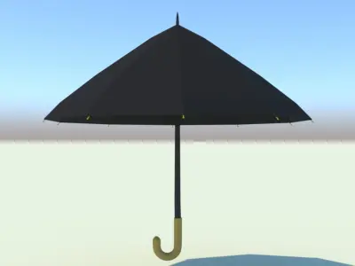 UMBRELLA with gold handle 3D model