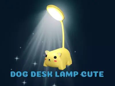 Dog Desk Lamp Cute Low-poly 3D model