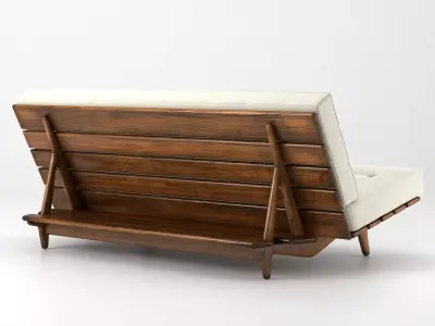 Hauner mid century modern futon sofa 3D model