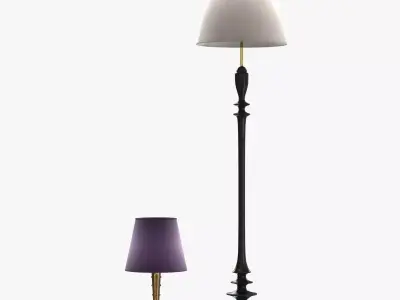 moonshine floor light in silvery black 3D model