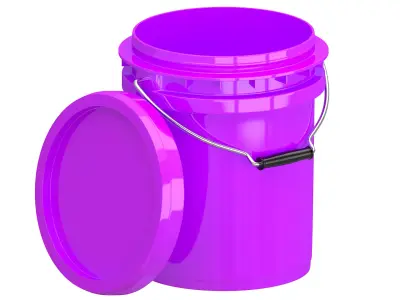 Food Grade 5l Plastic Bucket Purple 3D model