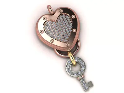 The Celestial Heart Locket Pendant jewelry 3D model - for Her 3D print model