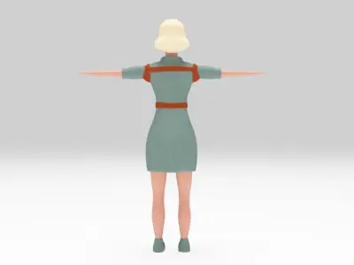 Character Clara Planet rigged  Lowpoly  Low-poly 3D model