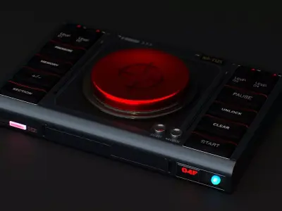 Sci-Fi Red Button V3 Low-poly 3D model