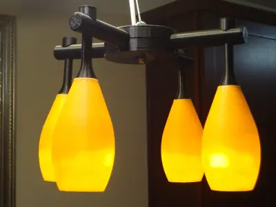 Four Lamp Chandelier Free 3D print model