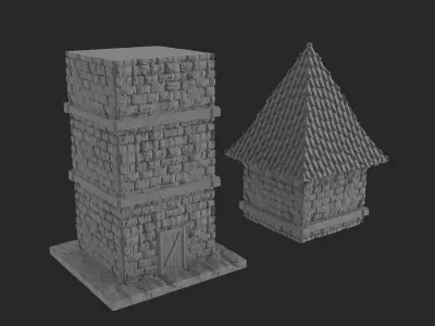 Stylized Medieval Tower 3D print model