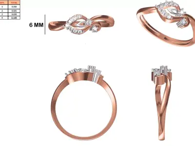 Ladies-Elegant Stone Rings For Womens 50 3D print model