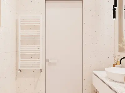 Shower room in modern style 3D model