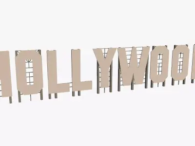 Hollywood Sign letters 3D model
