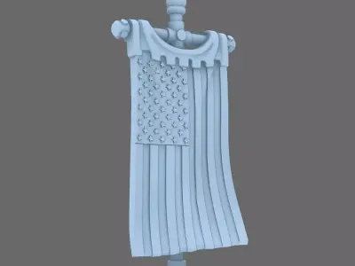 Patriotic Knights Old Glory Back Banner 3D print model