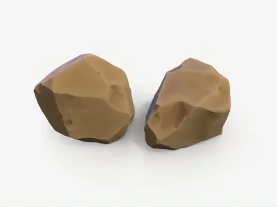 Stylized Desert Yellow Rock Collection Low-poly 3D model