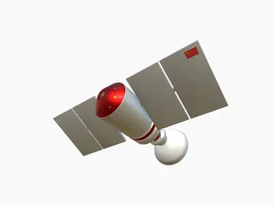 Satellite D10 China - SciFi Space Design Low-poly 3D model