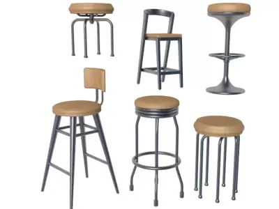 Bar chair collection 3D model