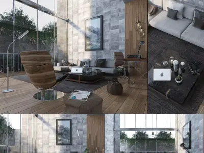 New York Style Livingroom 3D model