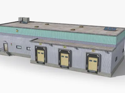 Factory x20 Low-poly 3D model