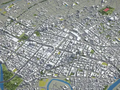 Sendai  Low-poly 3D model