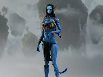 Neytiri avatar character Low-poly 3D model