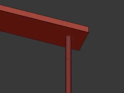 Holden 5 Light Aged Brass Linear Pendant 3D model
