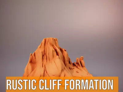 Rustic Cliff Formation model pack Low-poly 3D model