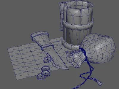 Stylish Tavern Dagger Wine Glass Low-poly 3D model