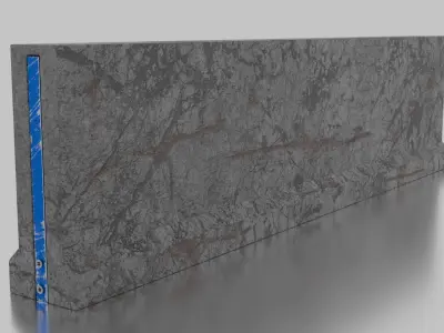 Dirty Concrete Street Barrier Pack 3D model