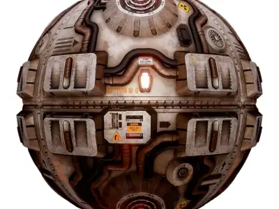 PBR Sci-Fi Industrial Texture 10 Low-poly 3D model
