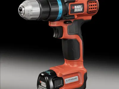Black Decker EGBL108K cordless drill and screwdriver Low-poly 3D model