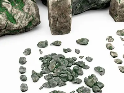 Rock stones cartoon pack 3D model