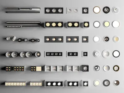 Downlight and Spotlight Set 2 - 3ds Max and Vray Renderer 3D model