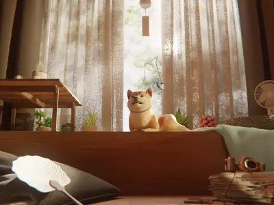 This is a dog living room 3D model
