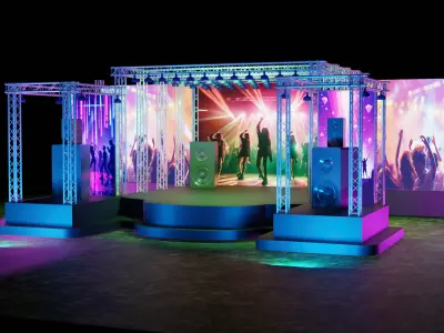 A concert music stage 3D model 3D model