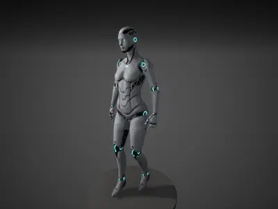 Robot Girl Low-poly 3D model purchase