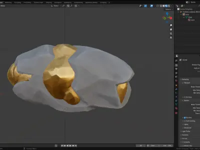 Cartoon Gold Ore Stone Low-poly 3D model