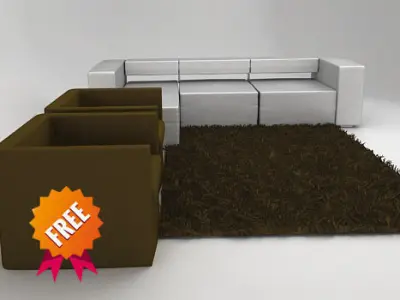 Living room set FLV301 Free 3D model