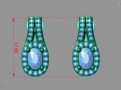Women Earrings 3DM STL Womens Earring Renders 3D print models   3D print model