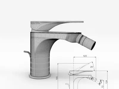 FIMA QUAD F3722 bidet mixer 3D model