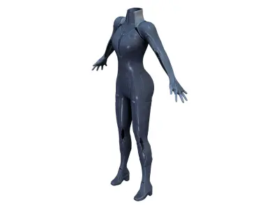 Sci-fi Futuristic Full Body Suit Low-poly 3D model