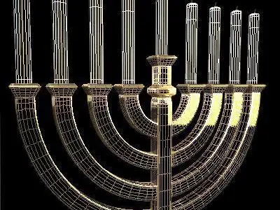 Menorah Gold 3D model
