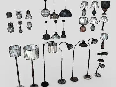 Lamp Pack Low-poly 3D model