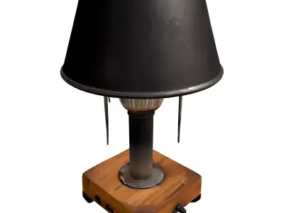Industrial Vintage Edison Bulb Table Lamp Low-poly 3D model