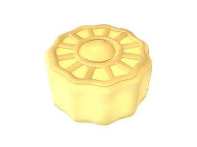 Moon Cake v2 002 Low-poly 3D model