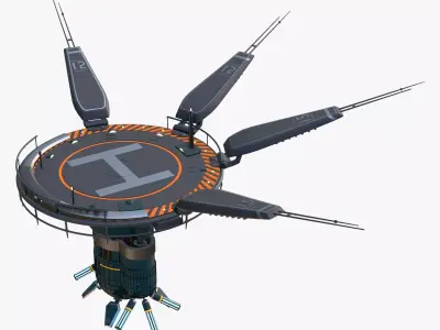SciFi Levitating Helipad M1 3D model