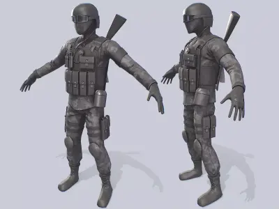 Military GSG9 Low-poly 3D model