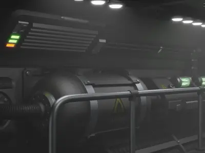 Sci-Fi Corridor 3D model 3