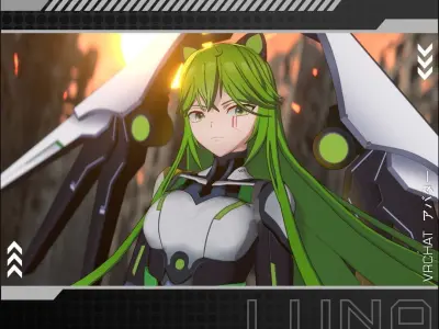 Luna - 3D model character for VRChat  Low-poly 3D model