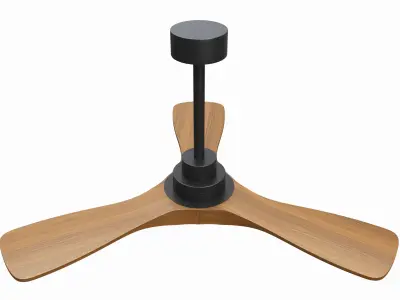 Wood Ceiling Fan with Light 3D model