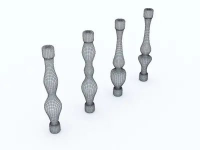 Parapet Wall Pattern with FFD Cylinder Modifier 3D model