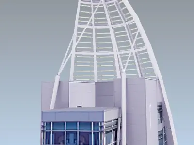 Exploration Tower lowpoly 3d model Low-poly 3D model